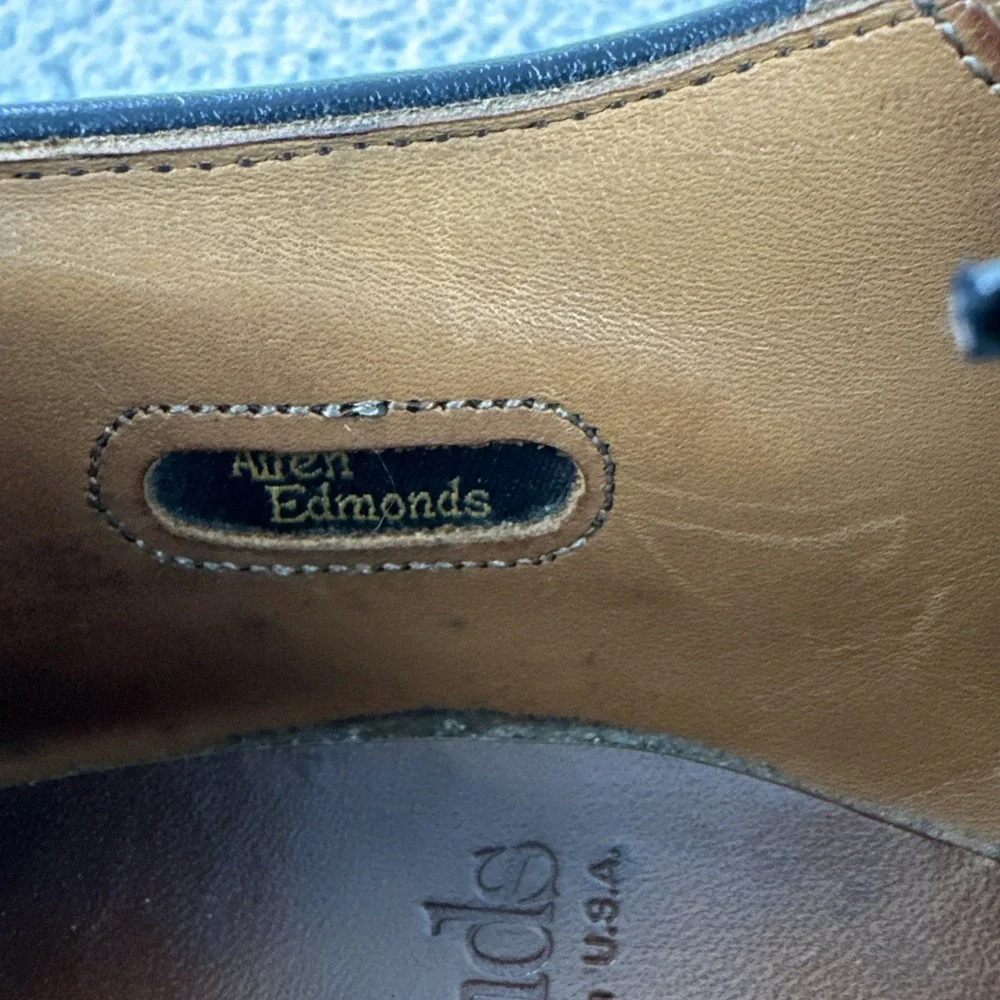 Allen Edmonds Dellwood Shoes Men 11B Black Norwegian Split Toe 1304 Made In USA